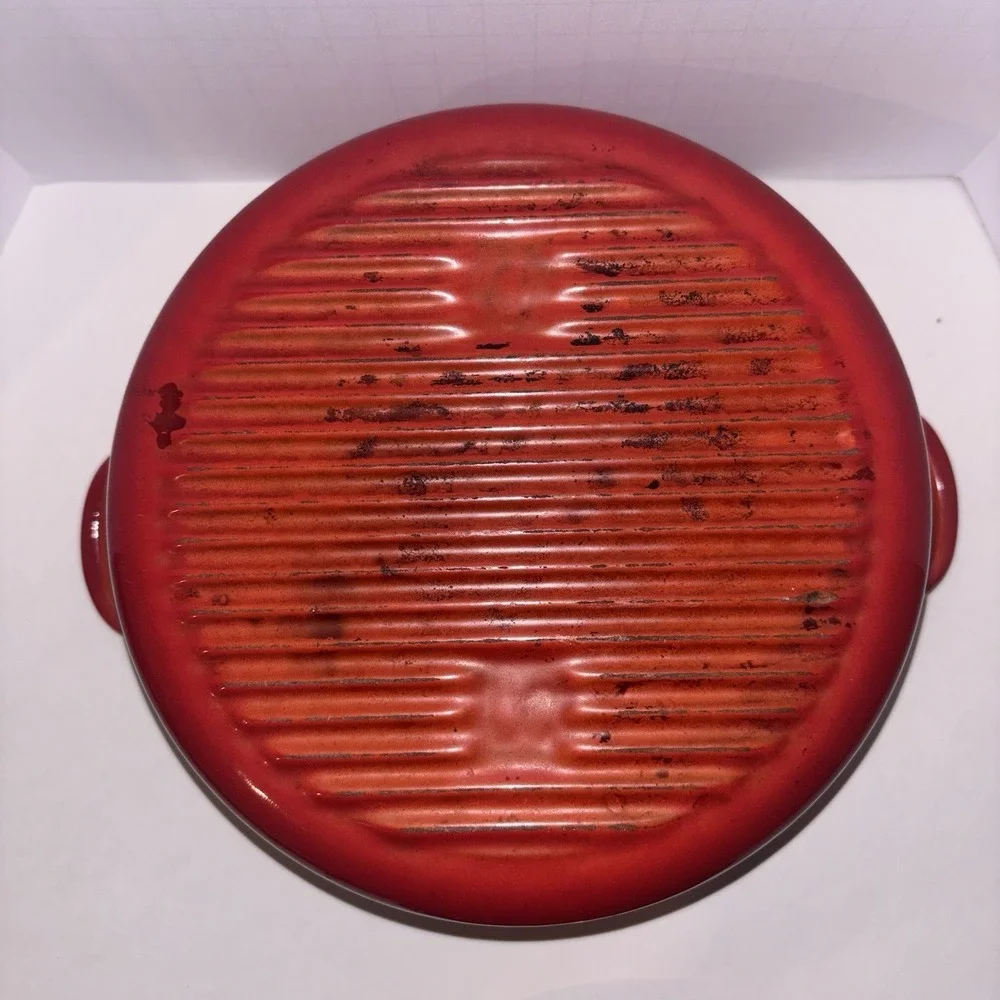 Vintage Cousances Le Creuset 8 Inch Dutch Oven Flame Orange